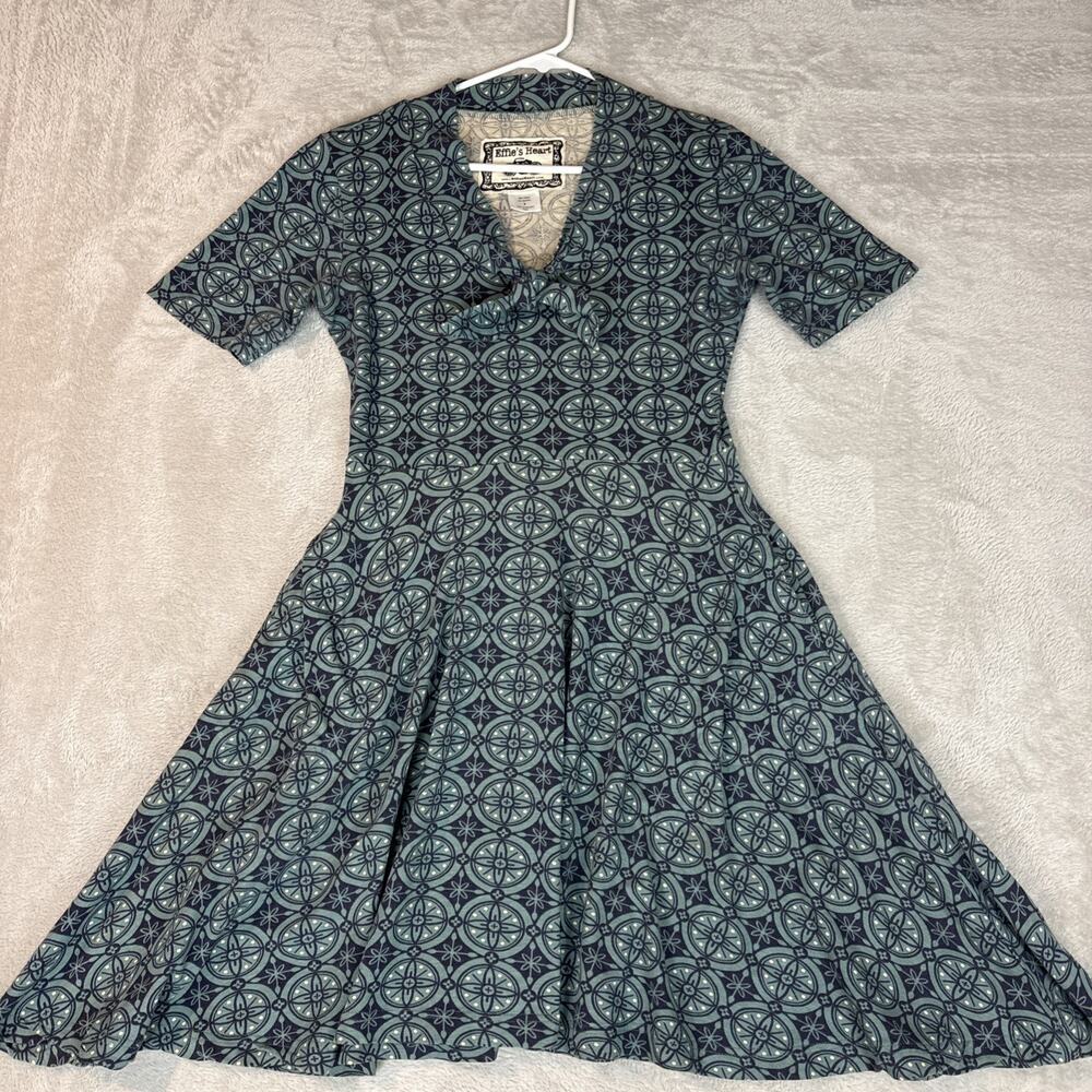 Effies Heart S Majestic Dress Fit Flare Pin Up Rockabilly Pockets Geo Stretch